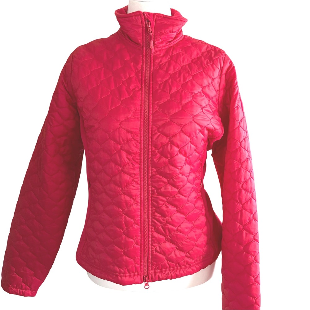 LL Bean Womens Thinsulate Quilted Full Zip Jacket Red OJNF1 Size L